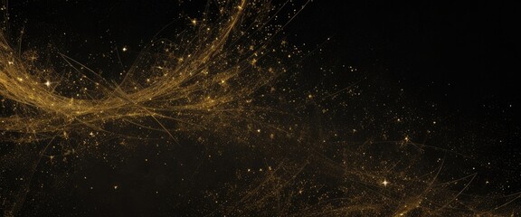 Wall Mural - abstract magic black and gold dust beautiful background