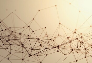 Fototapete - Abstract Futuristic Shapes: Light Beige Vector Geometric Wireframe Design, Ideal for Creating Modern Technological Backgrounds, Digital Art, and Minimalist Compositions.

