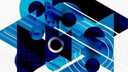 Poster - Modern geometric background - overlapping triangles with smooth gradients and semi-transparency