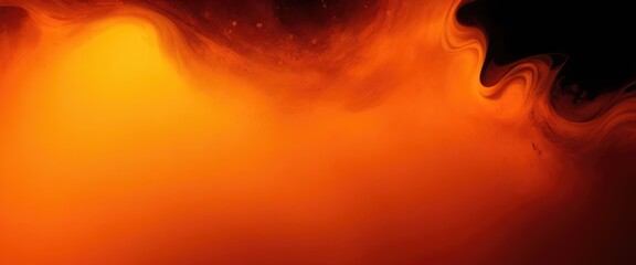 Wall Mural - abstract magic orange dust background over black