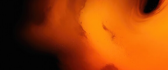 Wall Mural - abstract magic orange dust background over black