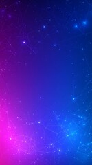 Poster - Futuristic abstract network on vibrant gradient, geometric connections