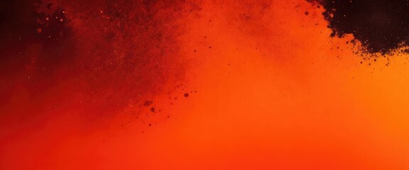 Wall Mural - abstract magic orange dust background over black