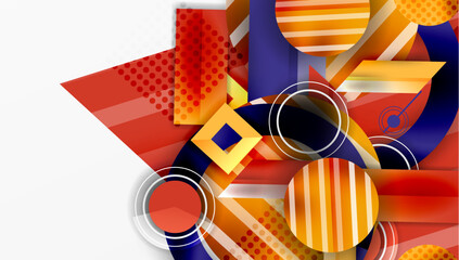 Aufkleber - Abstract design with layered geometric shapes
