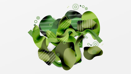 Poster - Abstract background - Lines circles and liquid shapes