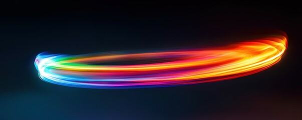 Poster - Abstract light trails in circular motion on dark background