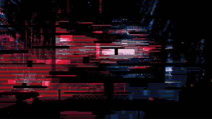 Fototapete - Abstract glitch effect background. digital art. pixel glitch texture. digital distortion and noise effect. Data visualization concept. banner or poster. Vector Illustration.