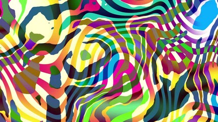 Aufkleber - Colorful abstract psychedelic fluid background for summer music festival. Loop VJ background
