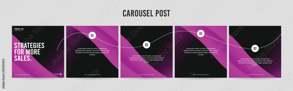 Editable Instagram Carousel Post Layout Set, Social Media Marketing ...