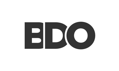 Poster - BDO logo design template with strong and modern bold text. Initial based vector logotype featuring simple and minimal typography. Trendy company identity.