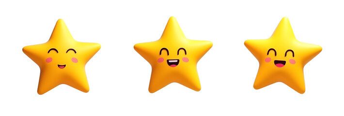 Poster - Three cheerful yellow stars with smiling expressions.