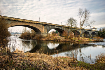 Wall Mural - kelso road bridge over river tweed, which is 97 miles long from source to estuary and runs eastward 