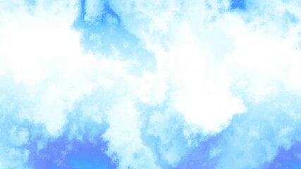 Poster - Clouds Fly in the Light Blue Sky Loop. Stop Motion digital rendering. Soft clouds fly in the blue sky background