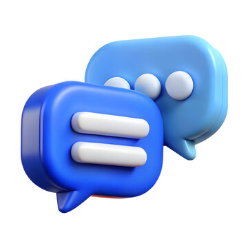 3d speech bubble icon isolated on transparent background