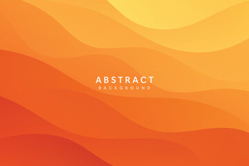 Wall Mural - orange gradient color abstract background. simple transparent wave vector concept