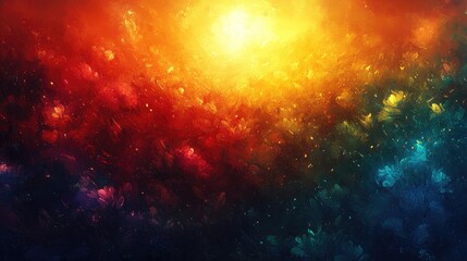 Poster - Abstract vibrant colors, sun rays, artistic background, visual art