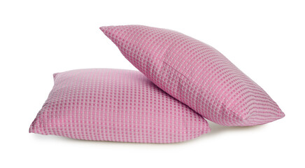 Pillows in pink color isolated on white