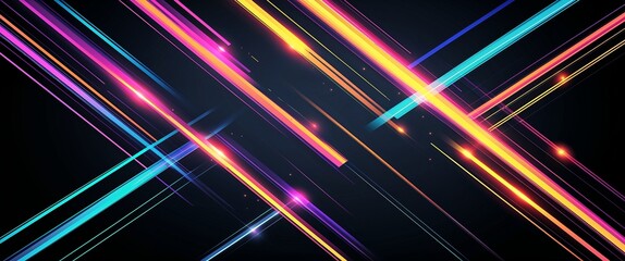 Aufkleber - colorful diagonal streaks light rays on blue dark background motion and energy concept modern and futuristic digital abstract artwork background
