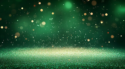 Poster - Celebratory sparkle and light show green background motion graphics abstract environment dynamic viewpoint