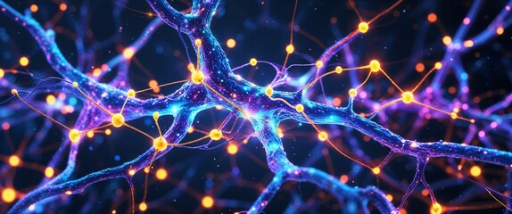 Aufkleber - colorful neural network neuron connection red dark background motion and energy concept modern and futuristic digital abstract artwork background
