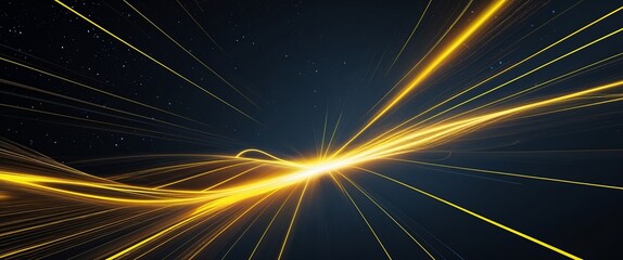 Aufkleber - dark deep space background with yellow streaks light rays motion and energy concept digital abstract artwork