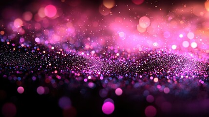 Poster - An abstract illustration featuring vibrant colors and glowing particles, perfect for backgrounds and digital art. Copy space, commercial use