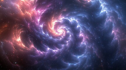 Poster - Cosmic swirl of vibrant colors in an expansive nebula captured in deep space during the early hours of a clear night
