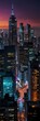 © Mikke - skyline at night reveals a breathtaking cityscape of illuminated skyscrapers, a vibrant urban architecture against the dark sky