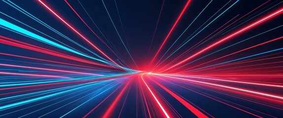 Aufkleber - red diagonal streaks light rays on blue dark background motion and energy concept modern and futuristic digital abstract artwork background
