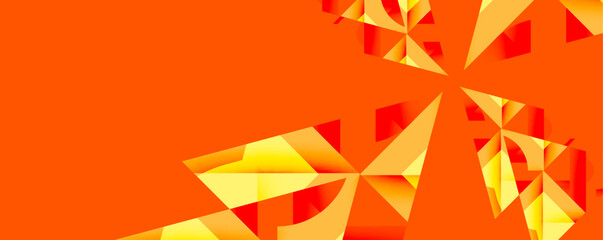Aufkleber - Abstract geometric composition with interlocking circular and angular shapes, featuring smooth gradients and sharp contrasts on a white background