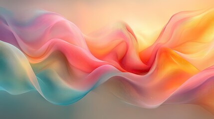 Aufkleber - Abstract flowing colors, vibrant dynamic shapes, soft light. Possible use background for design projects