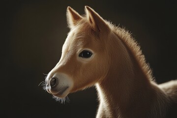 Poster - A close-up shot of a small horse's face with expressive eyes and nostrils