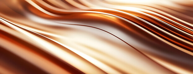 Poster - Abstract copper wave, flowing fabric