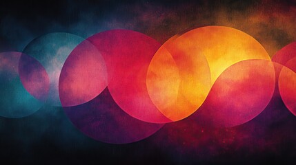 Poster - Abstract colorful circles, cosmic background, design element, website banner