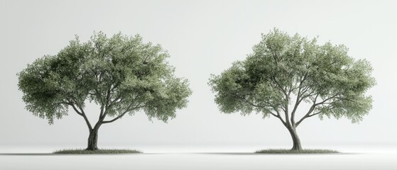 Poster - Two trees side by side, illustration of friendship and companionship