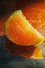 Aufkleber - A fresh melon sits on top of a table, ready for cutting or serving