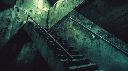 Poster - A set of stairs leading up to the top of a building, suitable for use in architecture or cityscape images