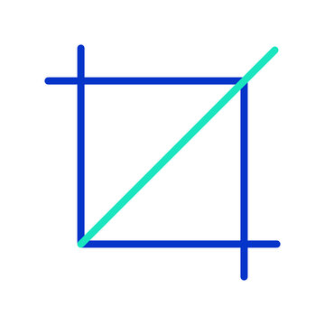 Crop too outline dual color icon