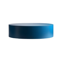 Blue pedestal or product display on transparent background