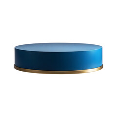Blue pedestal or product display on transparent background
