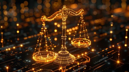 Poster - Future of justice with ai holograms in virtual judiciary trials showcasing augmented legal systems