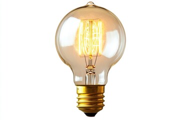 Aufkleber - A detailed view of a single light bulb on a clean white surface, useful for highlighting small objects or creating a minimalist composition