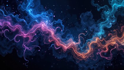 Wall Mural - Abstract Cosmic Nebula Swirling Glowing Hues