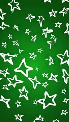 Poster - Dynamic floating stars transition against a vibrant green backdrop