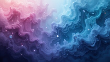 Wall Mural - Abstract swirling cosmic nebula painting with glowing particles