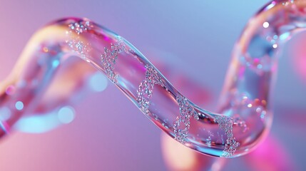 Poster - Colorful glass sculpture twisting gracefully under soft lighting