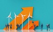© IRStone - Business people working together on sustainable energy project, ecology, power and healthy living city, profitability concept. 3D rendering
