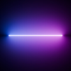 Poster - Blue and Purple Neon Glow on a Dark Background.