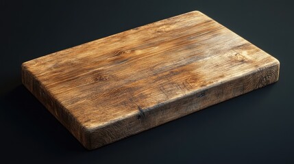 Poster - A wooden cutting board placed on a table, ready for use