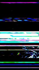 Poster - Abstract digital glitch art transforming into dynamic geometric patterns